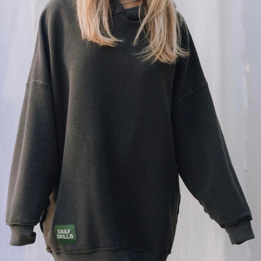 Daily Drills Oversized Gray Hoodie